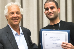 L to R: Bill Skolnik, son of Betty and Bill Skolnik with winner Tal Itzhak