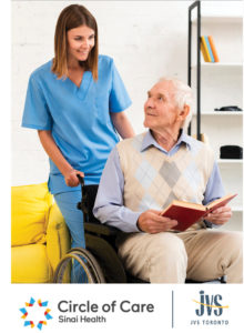 Personal support worker helping elderly patient in his home